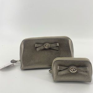 Coach Turnlock Bow Cosmetic Case Set of Two